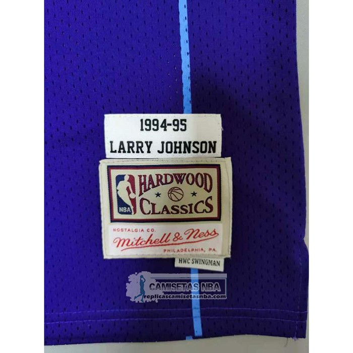 Camiseta Charlotte Hornets Alonzo Mourning NO 33 Mitchell & Ness Violeta